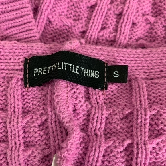PrettyLittleThing Cable Knit Halterneck Top Size S Hot Pink - Picture 4 of 10